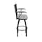 Holland Bar Stool Co Jackie with Arms 36 in. Swivel Bar Stool with Black Wrinkle Finish and Canter Folkstone Grey Seat 415 - alternate 8